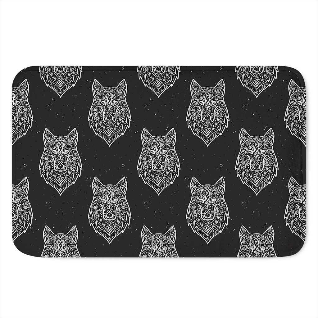 Native Tribal Wolf Pattern Print Indoor Door Mat