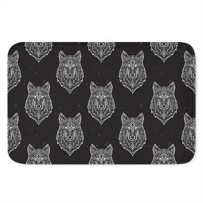Native Tribal Wolf Pattern Print Indoor Door Mat