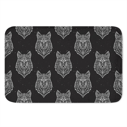 Native Tribal Wolf Pattern Print Indoor Door Mat