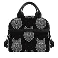 Native Tribal Wolf Pattern Print Insulated Lunch Bag