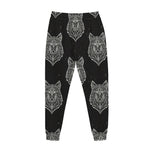 Native Tribal Wolf Pattern Print Jogger Pants