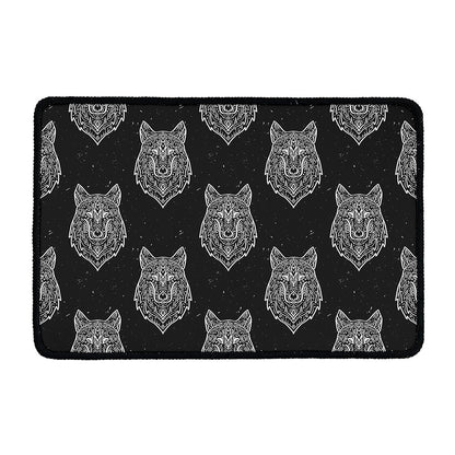 Native Tribal Wolf Pattern Print Kitchen Mat