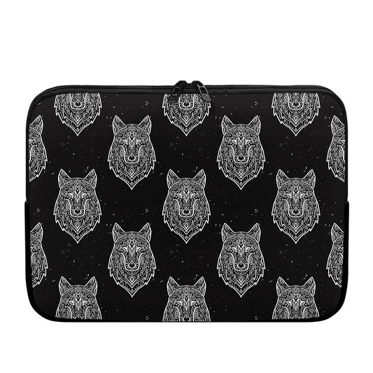 Native Tribal Wolf Pattern Print Laptop Sleeve