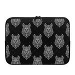 Native Tribal Wolf Pattern Print Laptop Sleeve