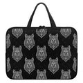 Native Tribal Wolf Pattern Print Laptop Sleeve With Handle