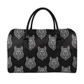 Native Tribal Wolf Pattern Print Leather Duffel Bag