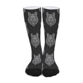 Native Tribal Wolf Pattern Print Long Socks