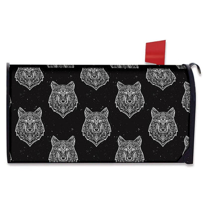 Native Tribal Wolf Pattern Print Mailbox Cover