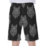 Native Tribal Wolf Pattern Print Men's Beach Shorts
