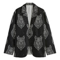 Native Tribal Wolf Pattern Print Men's Blazer