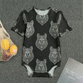 Native Tribal Wolf Pattern Print Men's Bodysuit