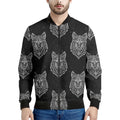 Native Tribal Wolf Pattern Print Men's Bomber Jacket