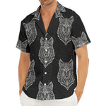Native Tribal Wolf Pattern Print Men's Deep V-Neck Shirt