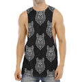 Native Tribal Wolf Pattern Print Men's Muscle Tank Top