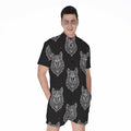 Native Tribal Wolf Pattern Print Men's Romper