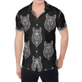 Native Tribal Wolf Pattern Print Men's Shirt