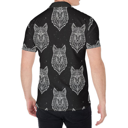 Native Tribal Wolf Pattern Print Men's Shirt