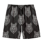 Native Tribal Wolf Pattern Print Men's Swim Trunks
