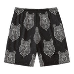 Native Tribal Wolf Pattern Print Men's Swim Trunks