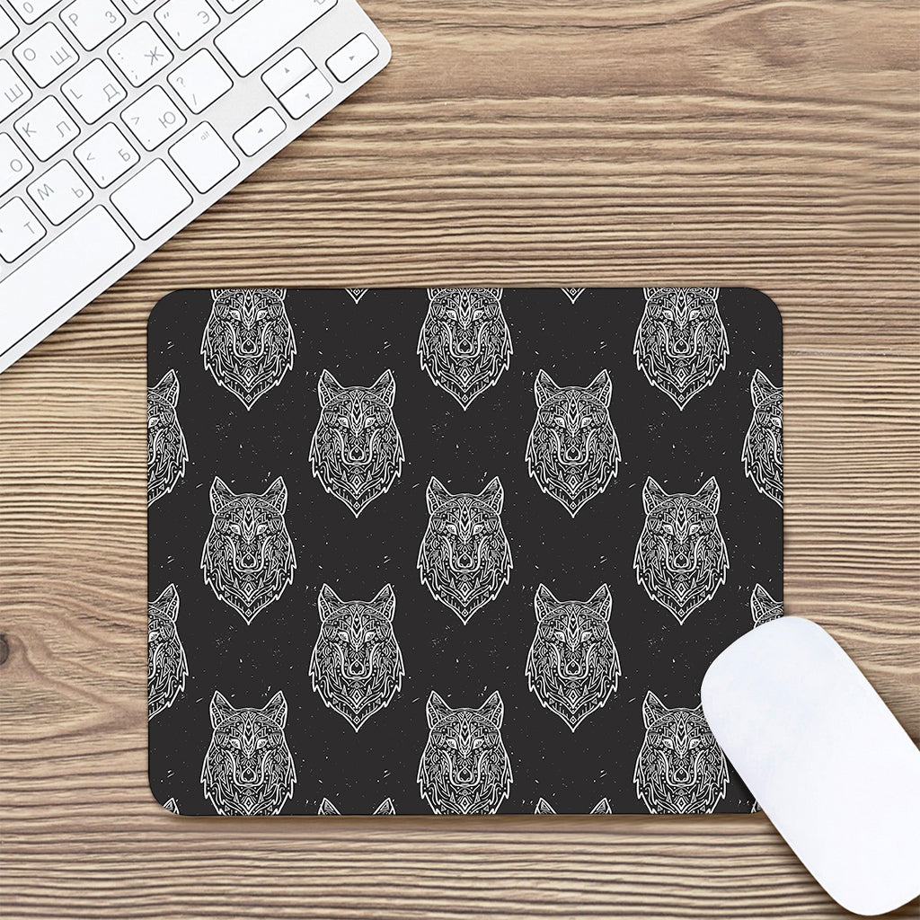 Native Tribal Wolf Pattern Print Mouse Pad