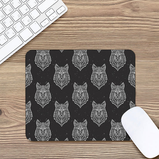 Native Tribal Wolf Pattern Print Mouse Pad