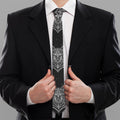 Native Tribal Wolf Pattern Print Necktie