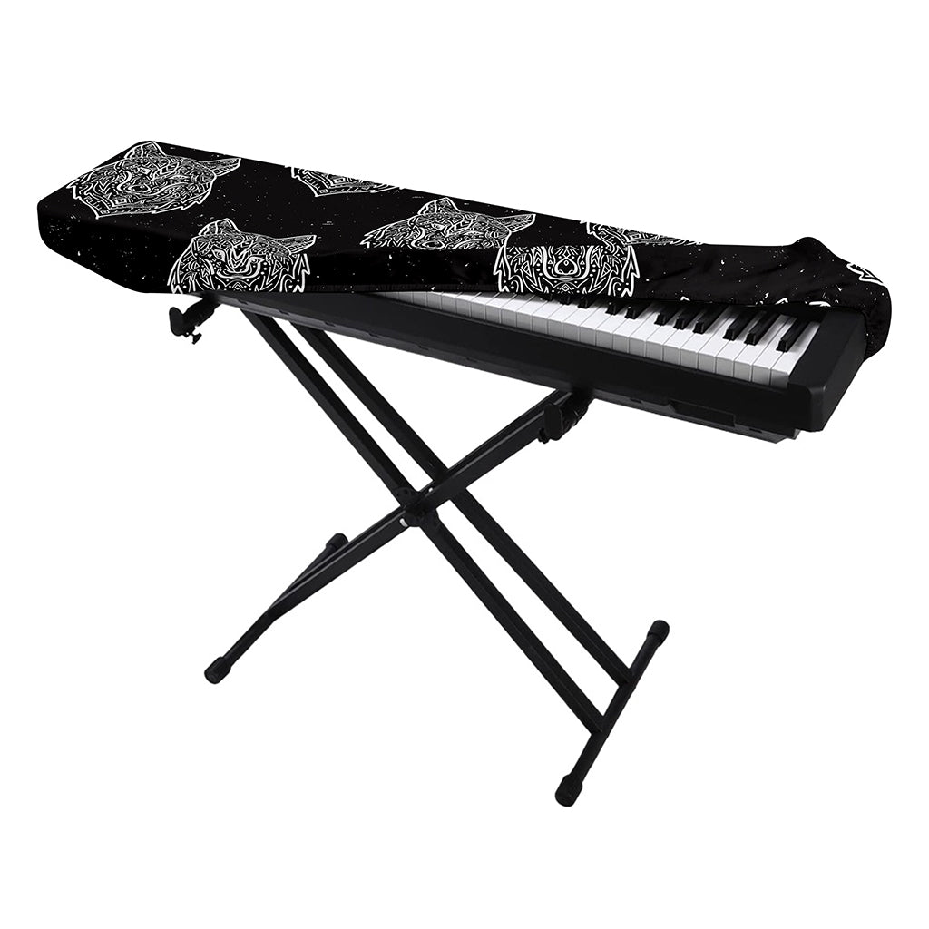 Native Tribal Wolf Pattern Print Piano Keyboard Cover
