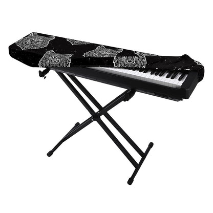 Native Tribal Wolf Pattern Print Piano Keyboard Cover