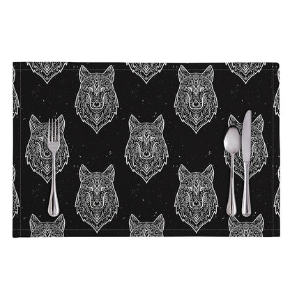 Native Tribal Wolf Pattern Print Placemat