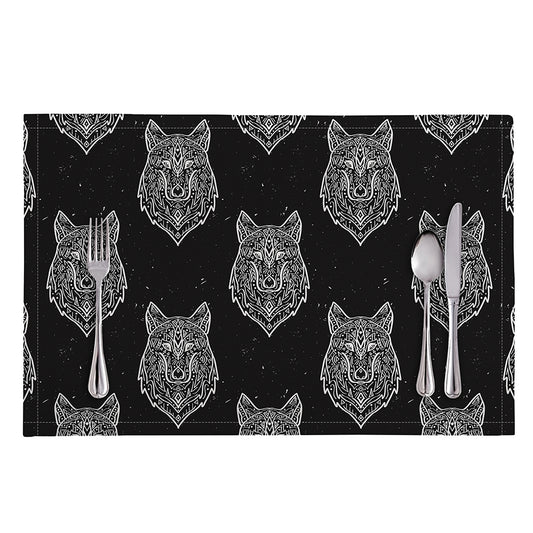 Native Tribal Wolf Pattern Print Placemat