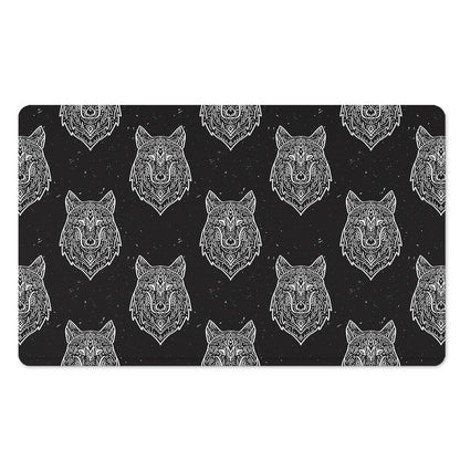 Native Tribal Wolf Pattern Print Polyester Doormat