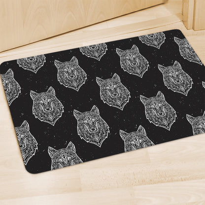 Native Tribal Wolf Pattern Print Polyester Doormat