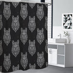 Native Tribal Wolf Pattern Print Premium Shower Curtain