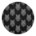 Native Tribal Wolf Pattern Print Round Blanket