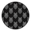 Native Tribal Wolf Pattern Print Round Floor Mat