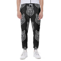 Native Tribal Wolf Pattern Print Joggers