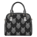 Native Tribal Wolf Pattern Print Shoulder Handbag
