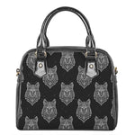 Native Tribal Wolf Pattern Print Shoulder Handbag
