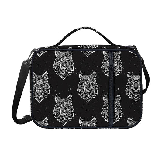Native Tribal Wolf Pattern Print Shoulder Strap Bible Bag