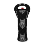 Native Tribal Wolf Pattern Print Single Neoprene Wine Tote