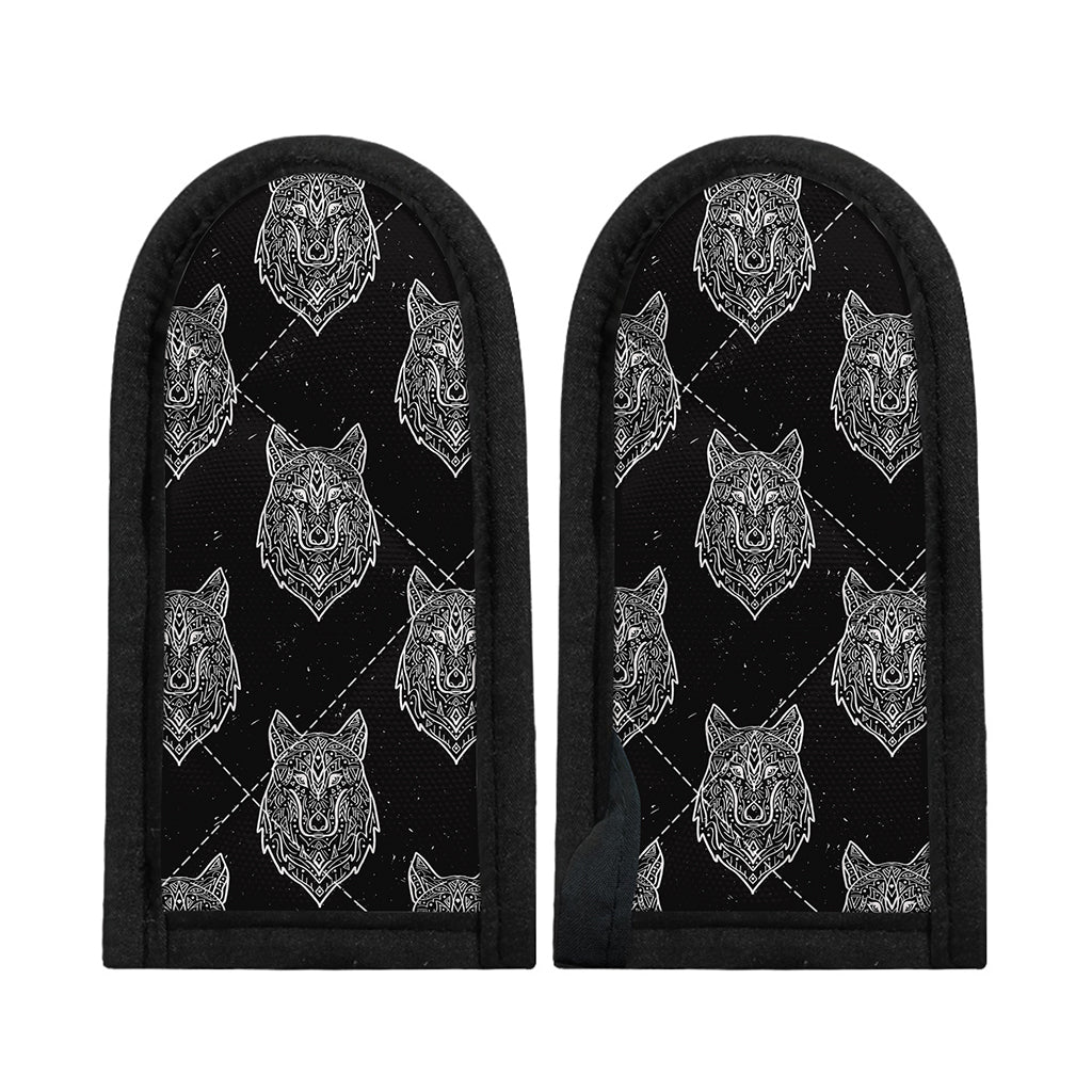 Native Tribal Wolf Pattern Print Skillet Handle Cover