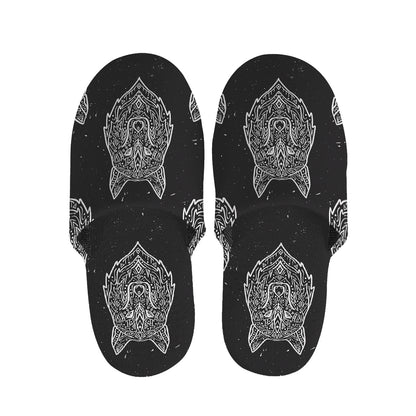 Native Tribal Wolf Pattern Print Slippers
