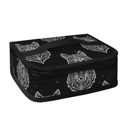 Native Tribal Wolf Pattern Print Small Lunch Bag