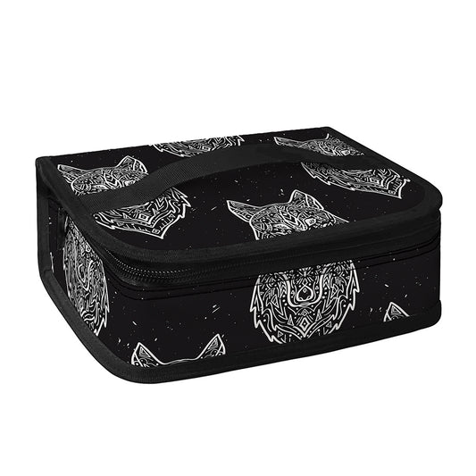Native Tribal Wolf Pattern Print Small Lunch Bag