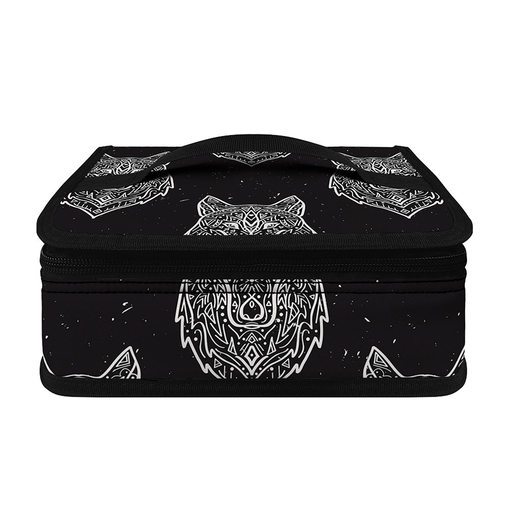 Native Tribal Wolf Pattern Print Small Lunch Bag