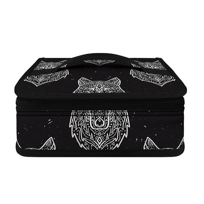 Native Tribal Wolf Pattern Print Small Lunch Bag