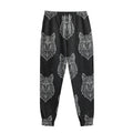 Native Tribal Wolf Pattern Print Sweatpants