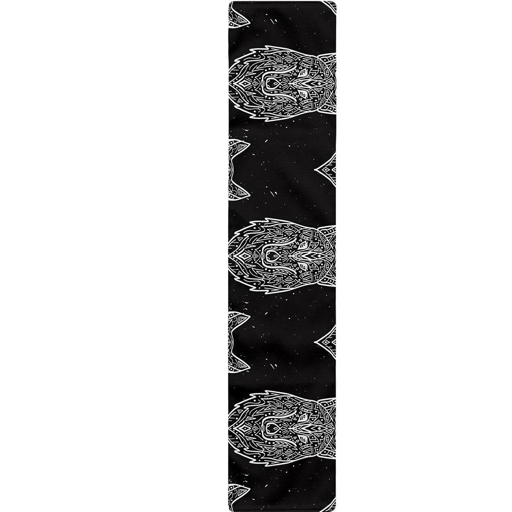 Native Tribal Wolf Pattern Print Table Runner