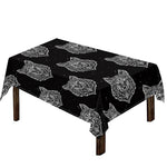 Native Tribal Wolf Pattern Print Tablecloth