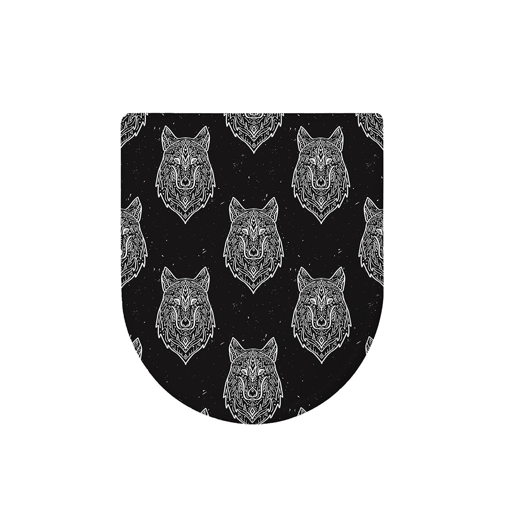 Native Tribal Wolf Pattern Print Toilet Lid Cover
